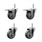 Service Caster 35 Inch Gray Polyurethane Swivel 58 Inch Threaded Stem Caster Set 2 Total Lock Brakes SCC-TSTTL20S3514-PPUB-58212-2-S-2 - alternate 1